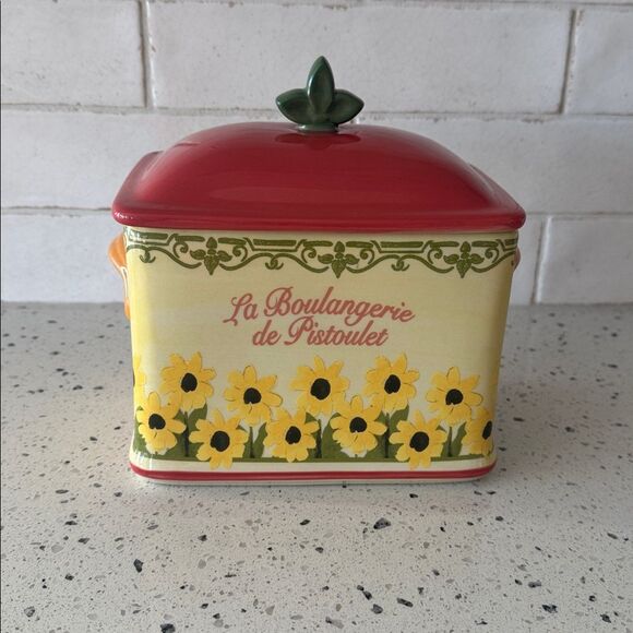 Pfaltzgraff Pistoulet Collection Ceramic Kitchen Keeper Bread box/Recipe Holder - Picture 2 of 12